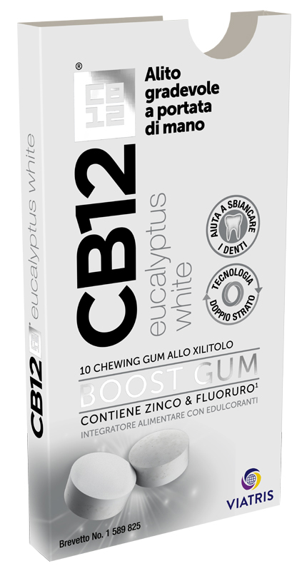 CB12 BOOST EUCALYPTUS WHITE 10 CHEWING GUM - Farmacianuova.eu