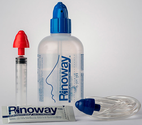 RINOWAY DOCCIA PER IRRIGAZIONE NASALE + 15 SALI ISOTONICI - Farmacianuova.eu