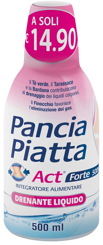 PANCIA PIATTA ACT FORTE DRENANTE LIQUIDO 500 ML - Farmacianuova.eu