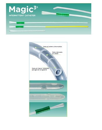 CATETERE VESCICALE INTERMITTENTE MAGIC-3 GO AUTOLUBRIFICANTE IN PURO SILICONE 100% IDROFILO TRASPARENTE DONNA LUNGHEZZA 15CM CH12 30 PEZZI - Farmacianuova.eu