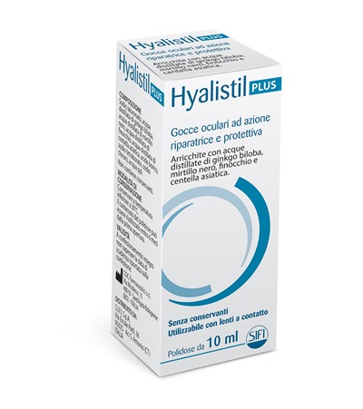 GOCCE OCULARI HYALISTIL PLUS ACIDO IALURONICO 0,4% ACQUA DISTILLATA DI GINKGO BILOBA + MIRTILLO NERO + FINOCCHIO + CENTELLA ASIATICA 10 ML - Farmacianuova.eu
