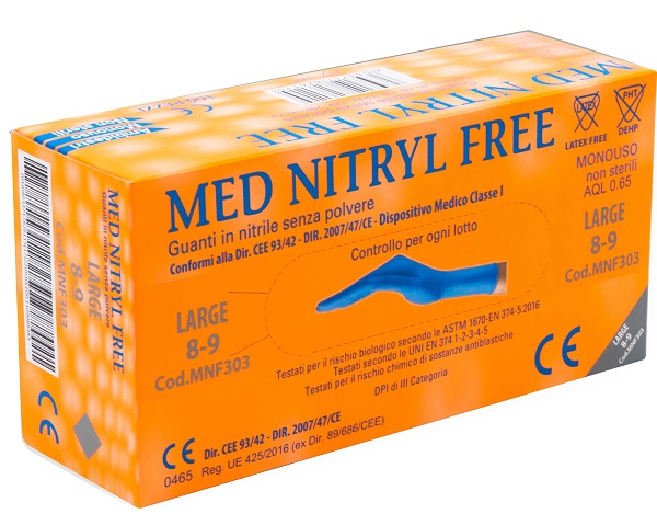 GUANTI NITRILE SENZA POLVERE LARGE 100 PEZZI GAMMADIS - Farmacianuova.eu