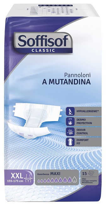 SOFFISOF CLASSIC PANNOLINO MUTANDINA MAXI XXL 15 PEZZI - Farmacianuova.eu