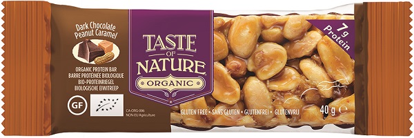 TASTE OF NATURE BARRETTA ALLE ARACHIDI E CARAMELLO CON CIOCCOLATO FONDENTE  BIO 40 G - Farmacianuova.eu