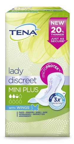 PANNOLONE SAGOMATO TENA DISCREET MINI PLUS WINGS 16 PEZZI - Farmacianuova.eu