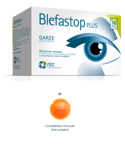 BLEFASTOP PLUS GARZA IN COTONE PIEGATA CON FILO DI BARIO 28 SALVIETTE MONOUSO + 1 COMPRESSA OCULARE RISCALDABILE - Farmacianuova.eu