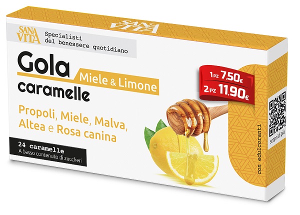 SANAVITA GOLA LIMONE MIELE 24 COMPRESSE - Farmacianuova.eu