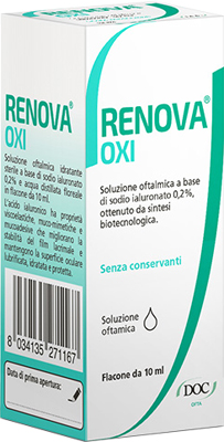RENOVA OXI COLLIRIO SOLUZIONE OFTALMICA A BASE DI ACIDO IALURONICO 0,2% FLACONE DA 10 ML - Farmacianuova.eu