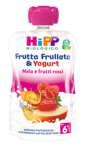 HIPP BIO FRUTTA FRULLATA YOGURT MELA FRUTTI ROSSI 90 G - Farmacianuova.eu
