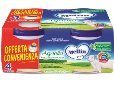 MELLIN OMOGENEIZZATO AGNELLO 4 PEZZI X 80 G - Farmacianuova.eu