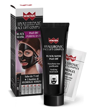 WINTER HYALURONIC FACE LIFT BLACK MASK 75 ML + 5 BUSTINE DA 3 ML - Farmacianuova.eu