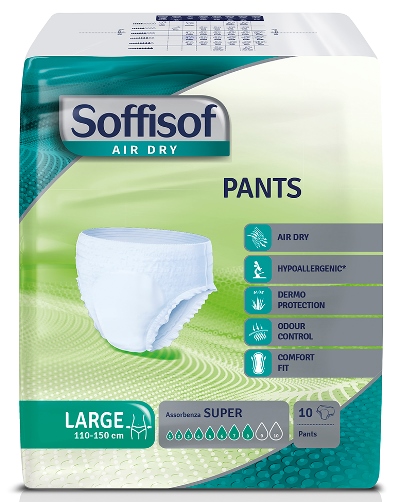 PANNOLONE SOFFISOF AIR DRY PANTS SUPER LARGE 10 PEZZI - Farmacianuova.eu