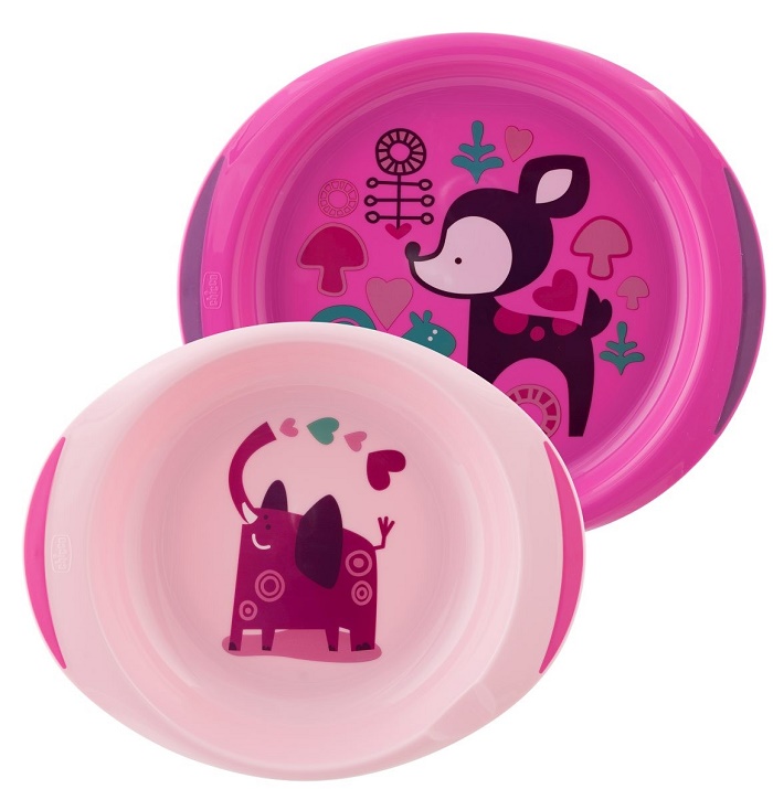 CHICCO PIATTO FONDO E PIANO 12 MESI+ ROSA/VERDE - Farmacianuova.eu