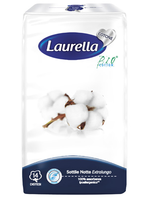 ASSORBENTE LAURELLA IN COTONE SOTTILE NOTTE DISTESO 14 PEZZI - Farmacianuova.eu
