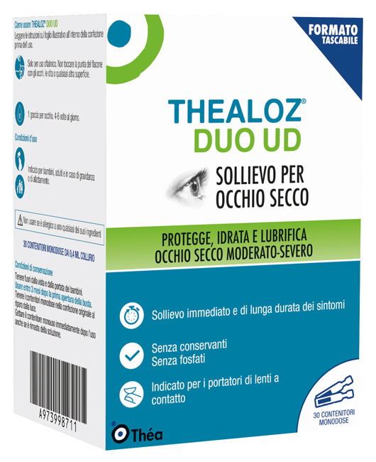 GOCCE OCULARI THEALOZ DUO UD 30 CONTENITORI MONODOSE 0,4 ML - Farmacianuova.eu