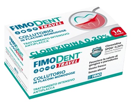 FIMODENT TRAVEL COLLUTORIO CLOREXIDINA SPDD 0,20% 14 FLACONCINI MONODOSE 10 ML - Farmacianuova.eu