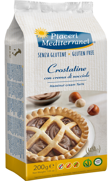 PIACERI MEDITERRANEI CROSTATINA CON CREMA DI NOCCIOLA 4 X 50 G - Farmacianuova.eu