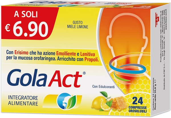 GOLA ACT MIELE LIMONE 24 COMPRESSE SOLUBILI 33,6 G - Farmacianuova.eu