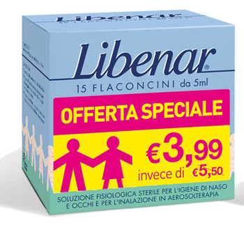 LIBENAR 15 FLACONCINI SOLUZIONE ISOTONICA 5 ML TAGLIO PREZZO - Farmacianuova.eu