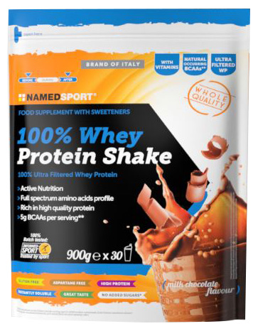 100% WHEY PROTEIN SHAKE MILK CHOCOLATE 900 G - Farmacianuova.eu