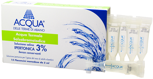 ACQUA DELLE TERME DI ABANO SOLUZIONE IPERTONICA 3% PER LAVAGGIO NASALE - Farmacianuova.eu