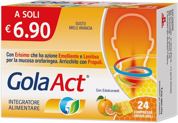 GOLA ACT MIELE ARANCIA 24 COMPRESSE SOLUBILI 33,6 G - Farmacianuova.eu