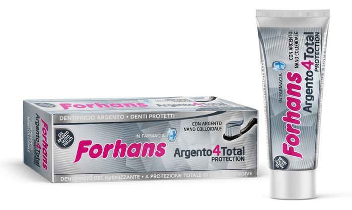 DENTIFRICIO SILVER 4 WHITE FORHANS 75 ML - Farmacianuova.eu