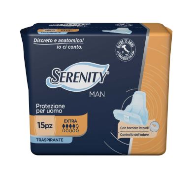 PANNOLINO SERENITY LIGHT MAN EXTRA CON ADESIVO O ALTRO FISSAGGIO 15 PEZZI - Farmacianuova.eu
