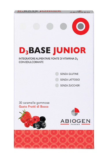 D3BASE JUNIOR 30 CARAMELLE GOMMOSE FRUTTI DI BOSCO - Farmacianuova.eu