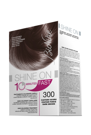 BIONIKE SHINE ON FAST TRATTAMENTO COLORANTE CAPELLI CASTANO SCURO 300 FLACONE 60 ML + TUBO 60 ML - Farmacianuova.eu
