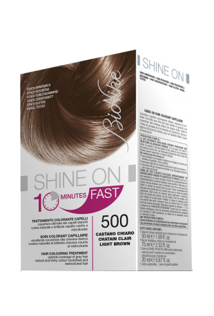 BIONIKE SHINE ON FAST TRATTAMENTO COLORANTE CAPELLI CASTANO CHIARO 500 FLACONE 60 ML + TUBO 60 ML - Farmacianuova.eu