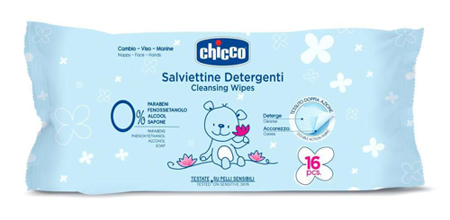 CHICCO COSMESI SALVIETTINE 16 PEZZI - Farmacianuova.eu