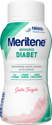 MERITENE RESOURCE DIABET FRAGOLA ALIMENTO IPERPROTEICO 28 VITAMINE E MINERALI 200 ML - Farmacianuova.eu