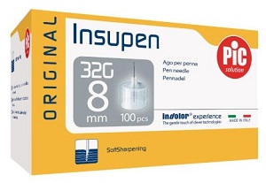 AGO PER PENNA PIC INSUPEN ORIGINAL GAUGE 32X8 MM 100 PEZZI - Farmacianuova.eu