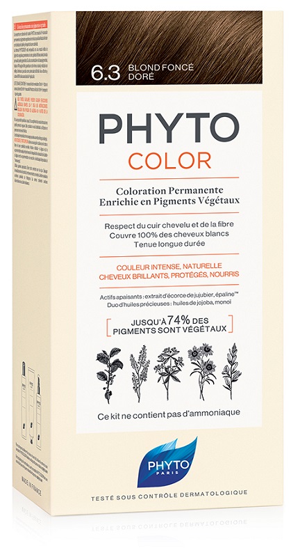 PHYTOCOLOR 6.3 BIONDO SCU DOR 1 LATTE + 1 CREMA + 1 MASCHERA + 1 PAIO DI GUANTI - Farmacianuova.eu