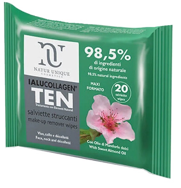 NATUR UNIQUE IALUCOLLAGEN TEN SALVIETTE STRUCCANTI VISO 20 SALVIETTE MAXI - Farmacianuova.eu