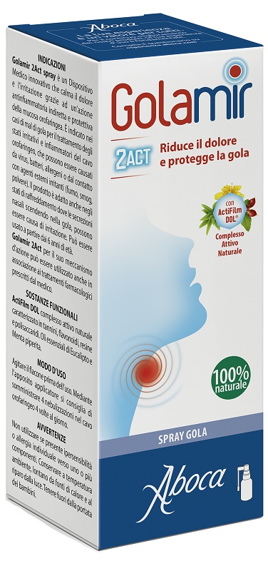 GOLAMIR 2ACT SPRAY 30 ML NO ALCOOL ADULTI E BAMBINI DA UN ANNO DI ETA' - Farmacianuova.eu
