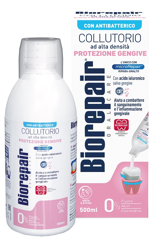 BIOREPAIR ORAL CARE COLLUTORIO ALTA INTENSITA' CON ANTIBATTERICO PROTEZIONE GENGIVE 500 ML - Farmacianuova.eu