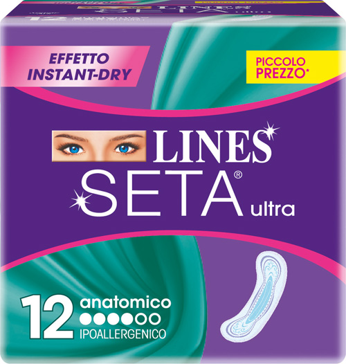 LINES SETA ULTRA ASSORBENTI ANATOMICI 12 PEZZI - Farmacianuova.eu