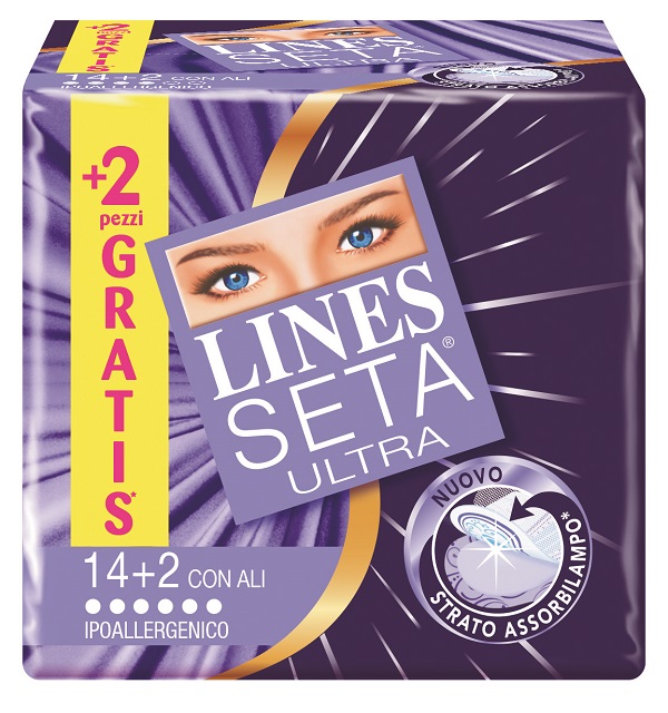 ASSORBENTE LINES SETA ULTRA CON ALI 16 PEZZI - Farmacianuova.eu