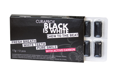 CURAPROX BLACK IS WHITE TO GO CHEWING GUM SLEEVE 12 PEZZI - Farmacianuova.eu