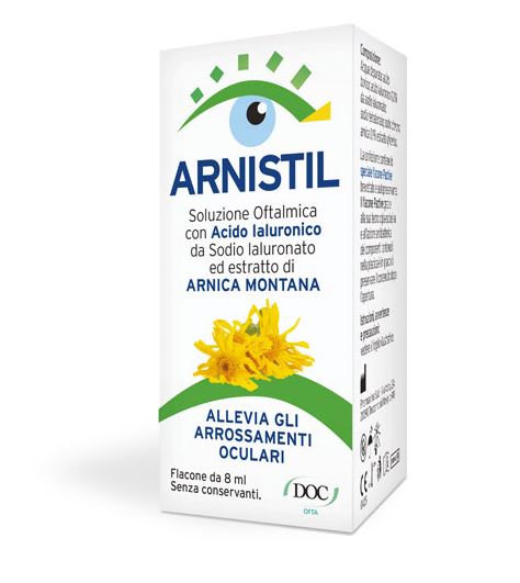 ARNISTIL SOLUZIONE OFTALMICA ACIDO IALURONICO 0,2% + ESTRATTO DI ARNICA MONTANA 0,1% FLACONE 8 ML - Farmacianuova.eu
