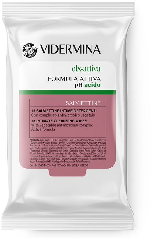 VIDERMINA CLX ATTIVA 15 SALVIETTE INTIME DETERGENTI - Farmacianuova.eu