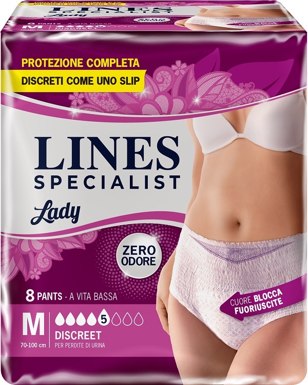 LINES SPECIALIST PANTS DISCREET M FARMA 8 PEZZI - Farmacianuova.eu