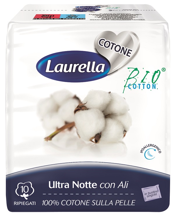 ASSORBENTE LAURELLA PER DONNA IN COTONE ULTRA ALI NOTTE 10 PEZZI - Farmacianuova.eu