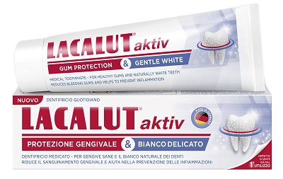 LACALUT AKTIV PROTEZIONE GENGIVALE & BIANCO DELICATO 75 ML - Farmacianuova.eu