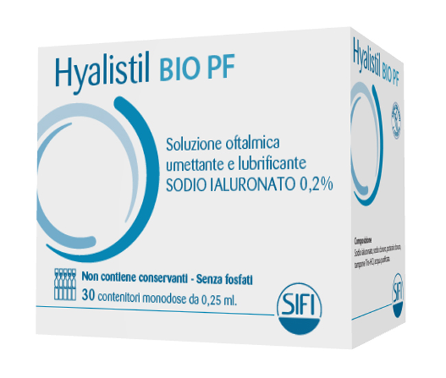 HYALISTIL BIO PF SOLUZIONE OFTALMICA PHOSPHATE FREE MONODOSE A BASE DI ACIDO IALURONICO 0,2% 30 FLACONCINI 0,25 ML - Farmacianuova.eu