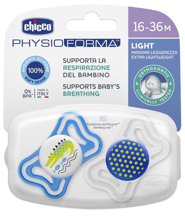 CHICCO SUCCHIETTO LIGHT BOY SILICONE 16-36 MESI 2 PEZZI - Farmacianuova.eu