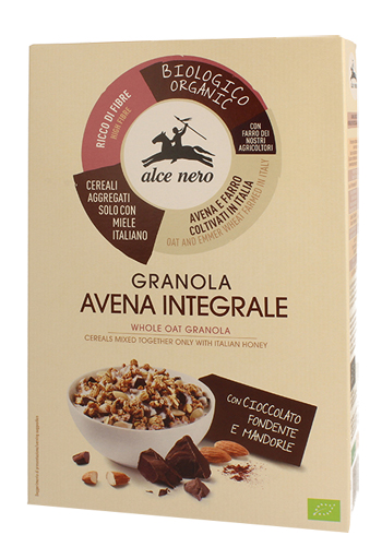 GRANOLA AVENA INTEGRALE CON CIOCCOLATO FONDENTE E MANDORLE 300 G - Farmacianuova.eu