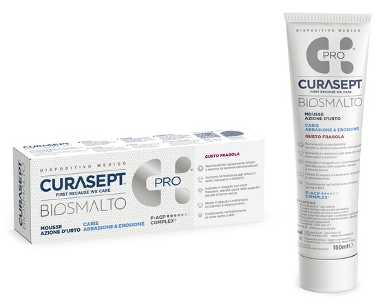 CURASEPT BIOSMALTO MOUSSE CARIE FRAGOLA 50 ML - Farmacianuova.eu